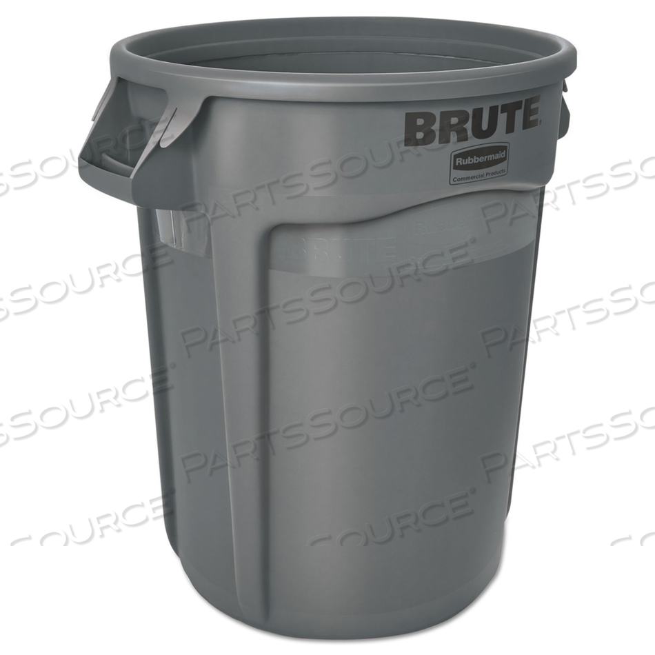 BRUTE ROUND CONTAINER WITHOUT LID, 32 GAL, HEAVY-DUTY PLASTIC, GRAY by Rubbermaid Medical Division