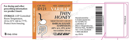 VARIBAR THIN HONEY BARIUM SULFATE SUSPENSION, (40% W/V, 29% W/W), 250 ML BOTTLES (D121) 