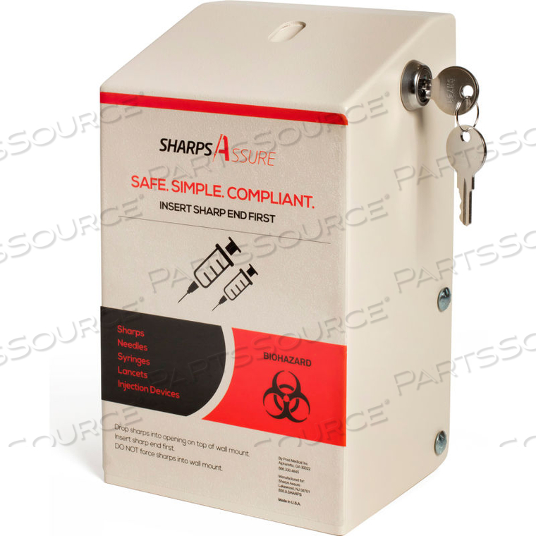 WALL MOUNT ENCLOSURE WITH LOCK AND KEY, FOR 1 QT. WD SERIES SHARPS CONTAINERS by Sharps Compliance, Inc. WALL MOUNT ENCLOSURE WITH LOCK AND KEY, FOR 1 QT. WD SERIES SHARPS CONTAINERS by Sharps Compliance, Inc.