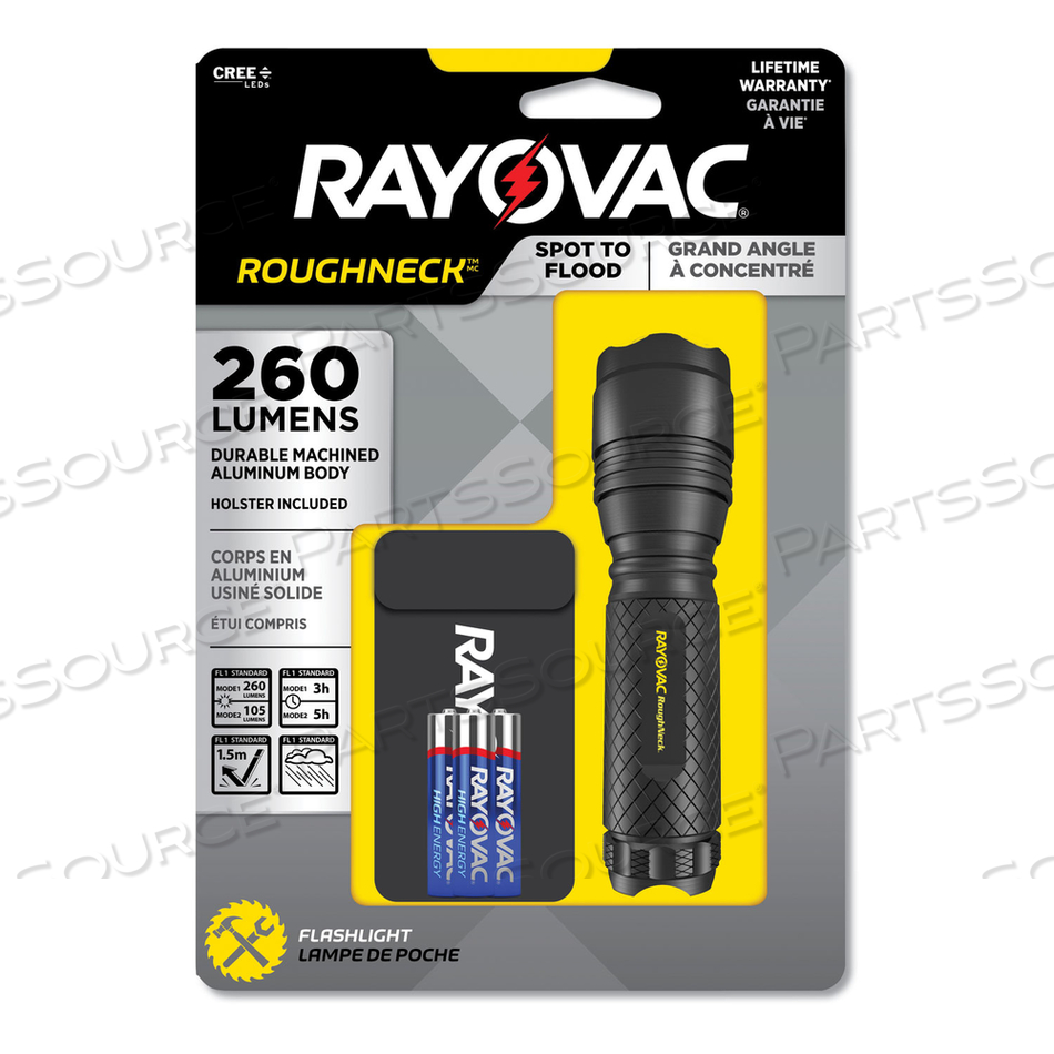 LED ALUMINUM FLASHLIGHT, 3 AAA BATTERIES (INCLUDED), BLACK by Rayovac