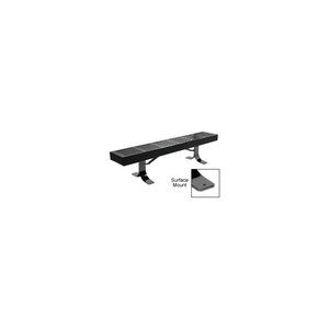 96" SLATTED FLAT BENCH SURFACE MOUNT STYLE - BLACK by Leisure Craft Inc.