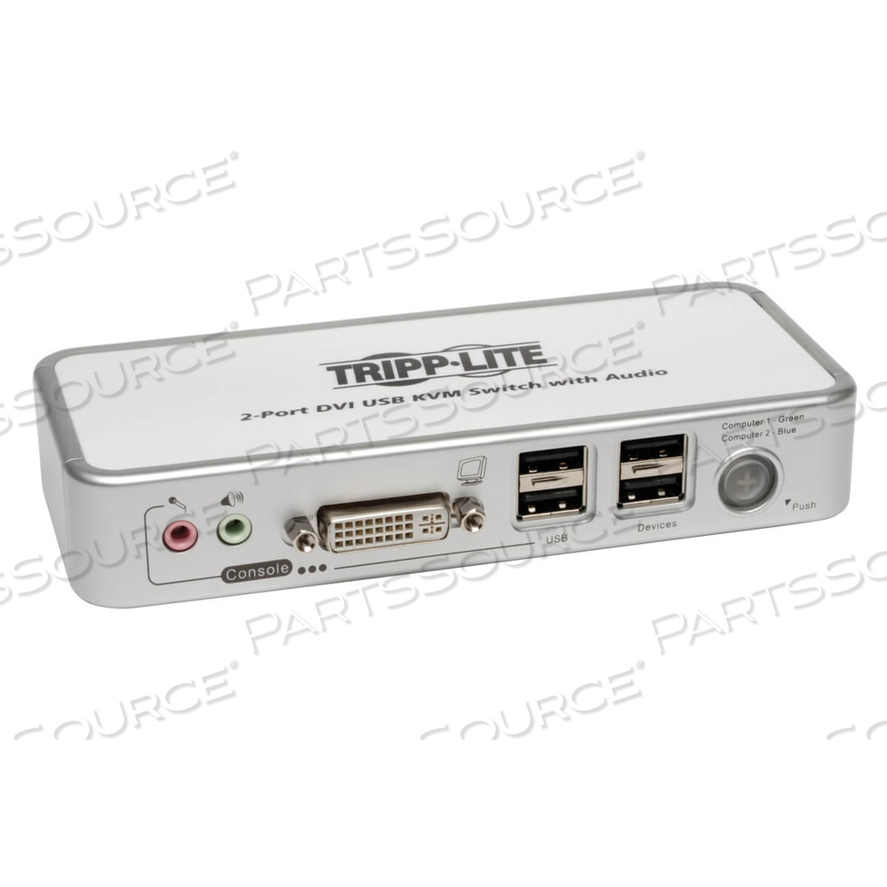 KVM SWITCH 2-PORT COMPACT DVI / USB W/ AUDIO AND CABLE KIT by Tripp Lite