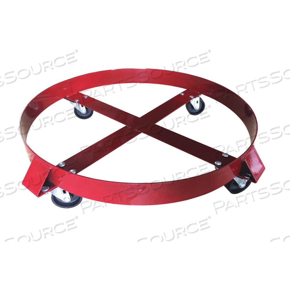 CROSS-BRACE DRUM DOLLY WITH SUPPORT RING, 1,000 LB LOAD CAPACITY, ROUND, IRON by Approved Vendor