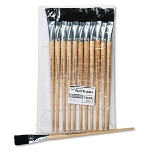 LONG HANDLE EASEL BRUSH, SIZE 22, NATURAL BRISTLE, FLAT PROFILE, 12/PACK by Charles Leonard