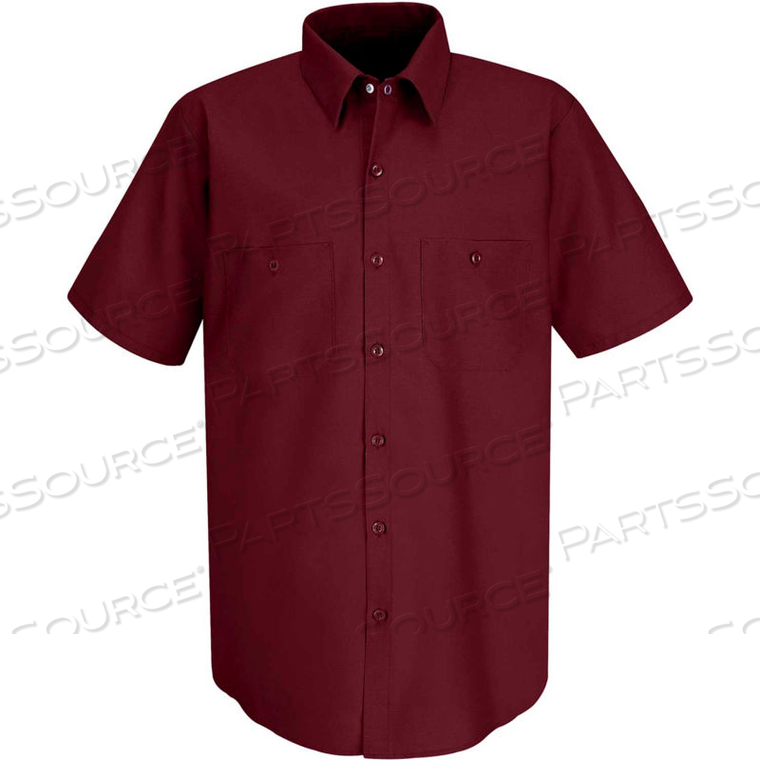 RED KAP MEN'S INDUSTRIAL WORK SHIRT SHORT SLEEVE BURGUNDY 3XL SP24 by VF Imagewear, Inc.