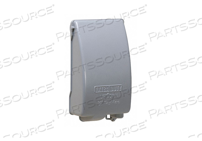 COVER, WEATHERPROOF, 1 GANG, VERTICAL, SCREW MOUNTED, GRAY by Taymac
