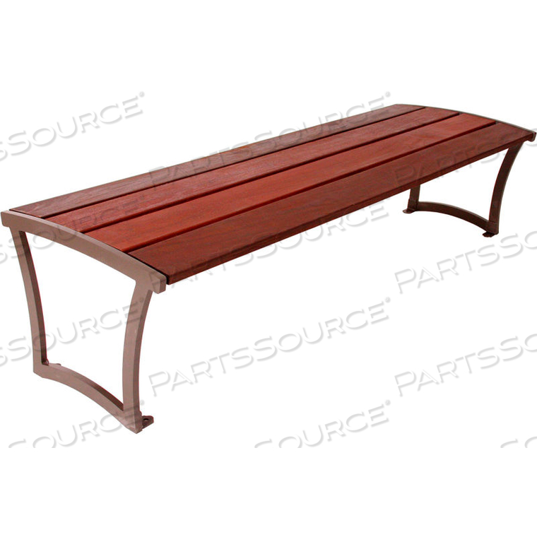 96" MADISON IPE WOOD FLAT BENCH W/ STEEL FRAME, BROWN 