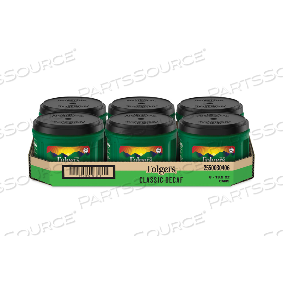 GROUND COFFEE, CLASSIC ROAST DECAFFEINATED, GROUND, 19.2 OZ, CAN by Folgers