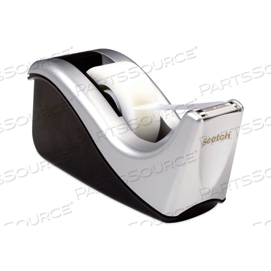 VALUE DESKTOP TAPE DISPENSER, ATTACHED 1" CORE, BLACK/SILVER by 3M Consumer