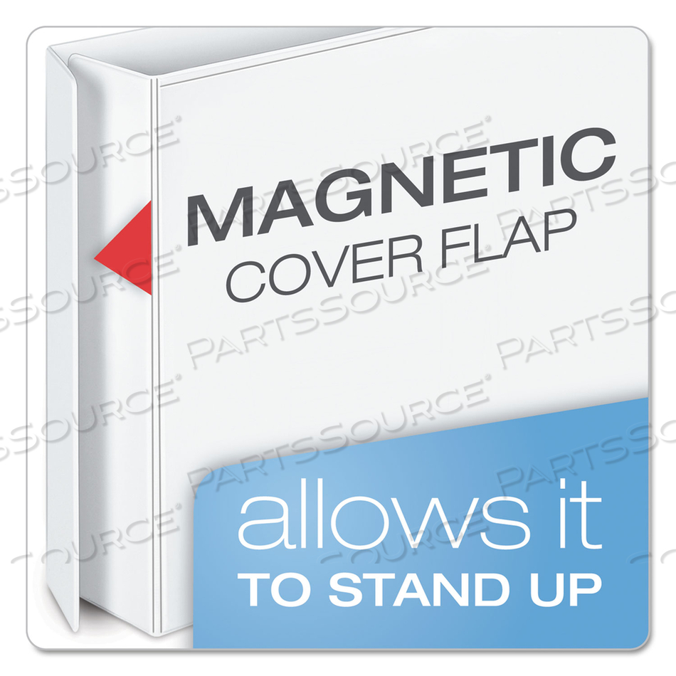 FREESTAND EASY OPEN LOCKING SLANT-D RING BINDER, 3 RINGS, 5" CAPACITY, 11 X 8.5, WHITE by Cardinal