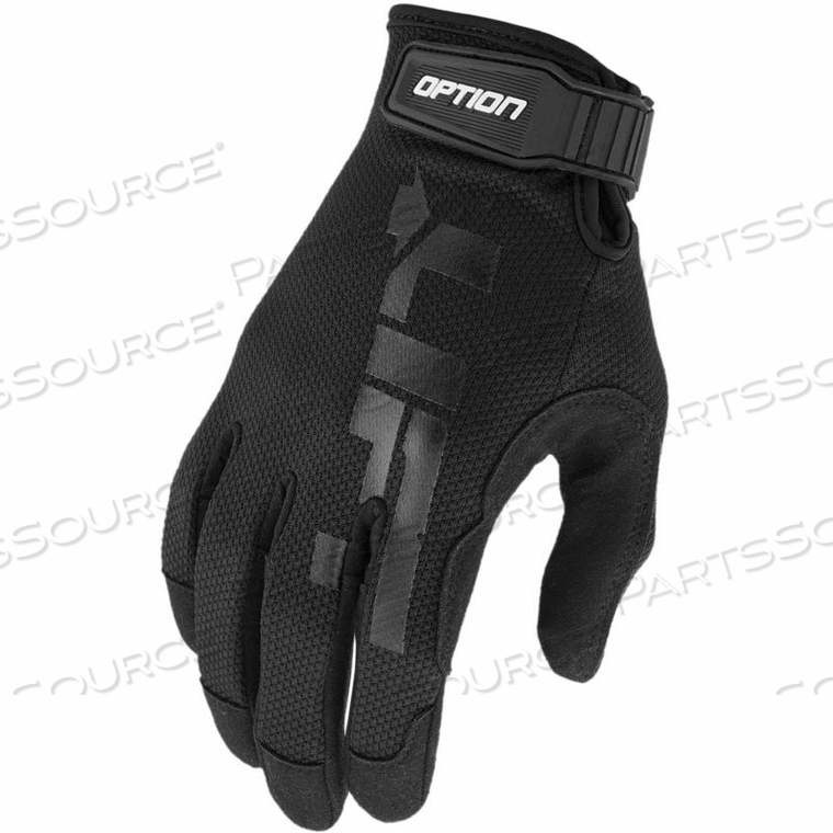 OPTION WORK GLOVE, BLACK, SYNTHETIC LEATHER PALM, M, 1 PAIR by Lift Safety