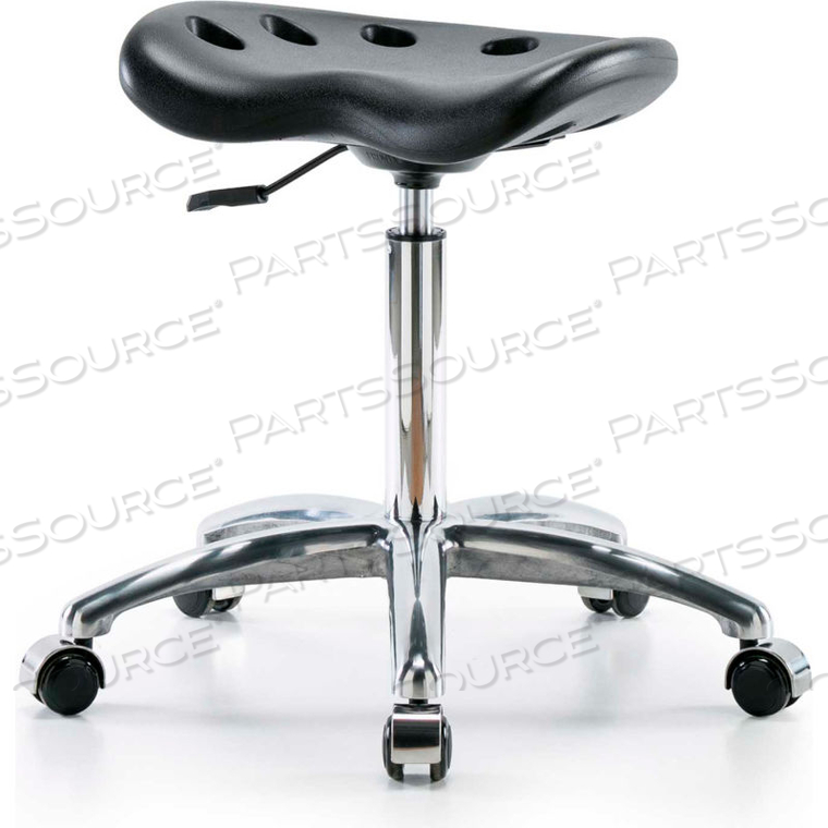 INTERION POLYURETHANE TRACTOR STOOL - BLACK W/ CHROME BASE by E Com Inc