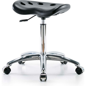 INTERION POLYURETHANE TRACTOR STOOL - BLACK W/ CHROME BASE by E Com Inc