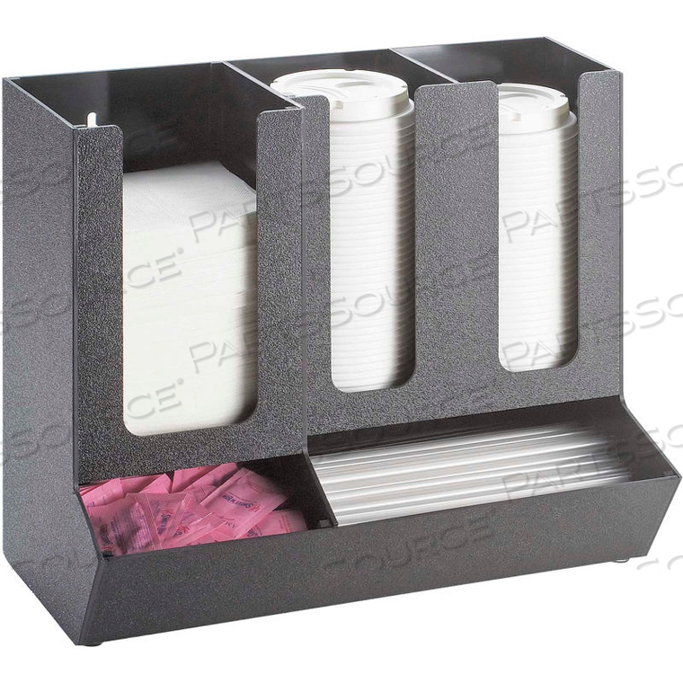 CLASSIC BLACK CUP AND LID ORGANIZER 13-1/2"W X 7-1/4"D X 11-1/2"H 