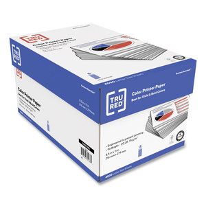 COLOR PRINTER PAPER, 96 BRIGHT, 20 LB BOND WEIGHT, 8.5 X 11, 500 SHEETS/REAM, 8 REAMS/CARTON by TRU RED