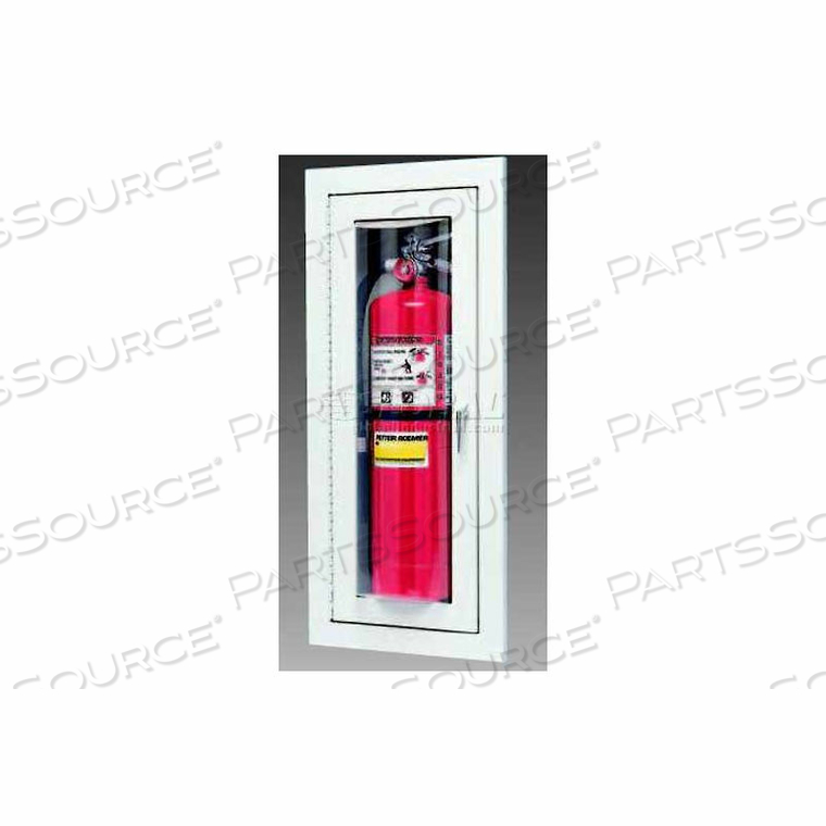 LOMA EXTINGUISHER CABINET, FULL BUBBLE W/CATCH, SEMI RECESSED, ALUM, 9"L X 24"H X 4"D 