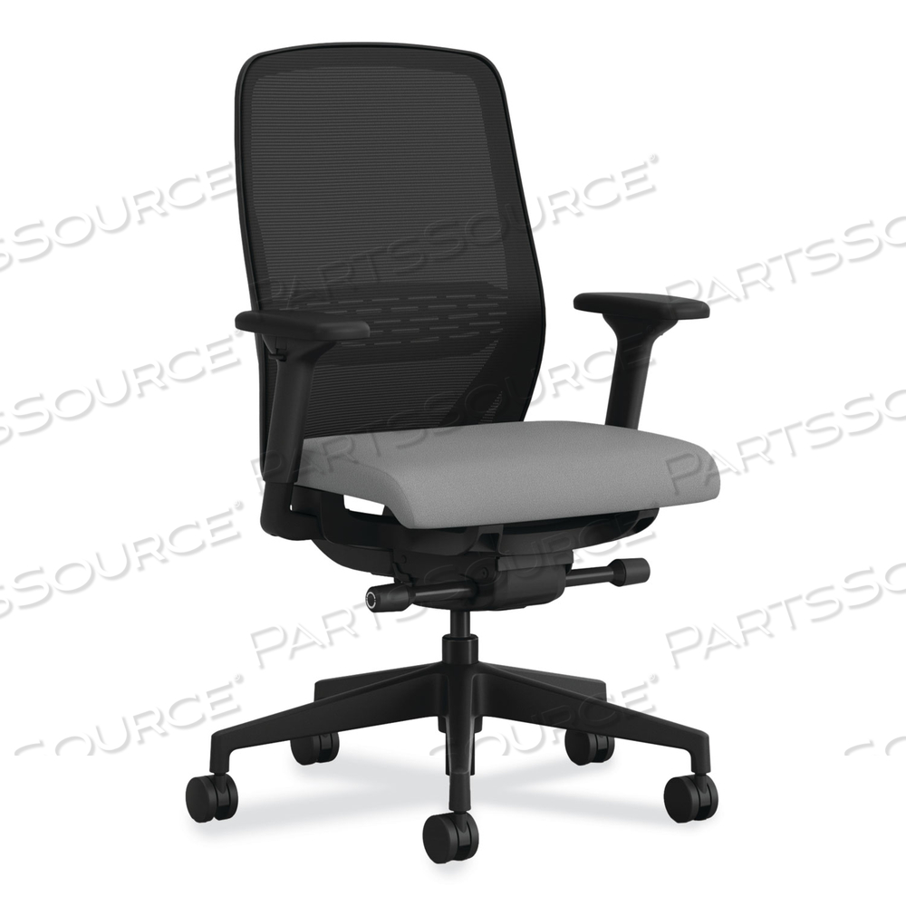 NUCLEUS SERIES RECHARGE TASK CHAIR, 16.63 TO 21.13 SEAT HEIGHT, FROST SEAT, BLACK BACK, BLACK BASE by HON