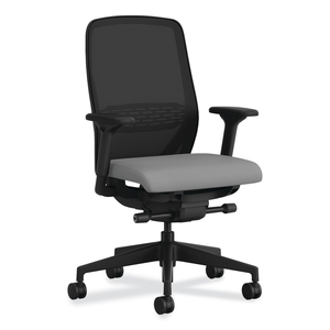 NUCLEUS SERIES RECHARGE TASK CHAIR, 16.63 TO 21.13 SEAT HEIGHT, FROST SEAT, BLACK BACK, BLACK BASE by HON