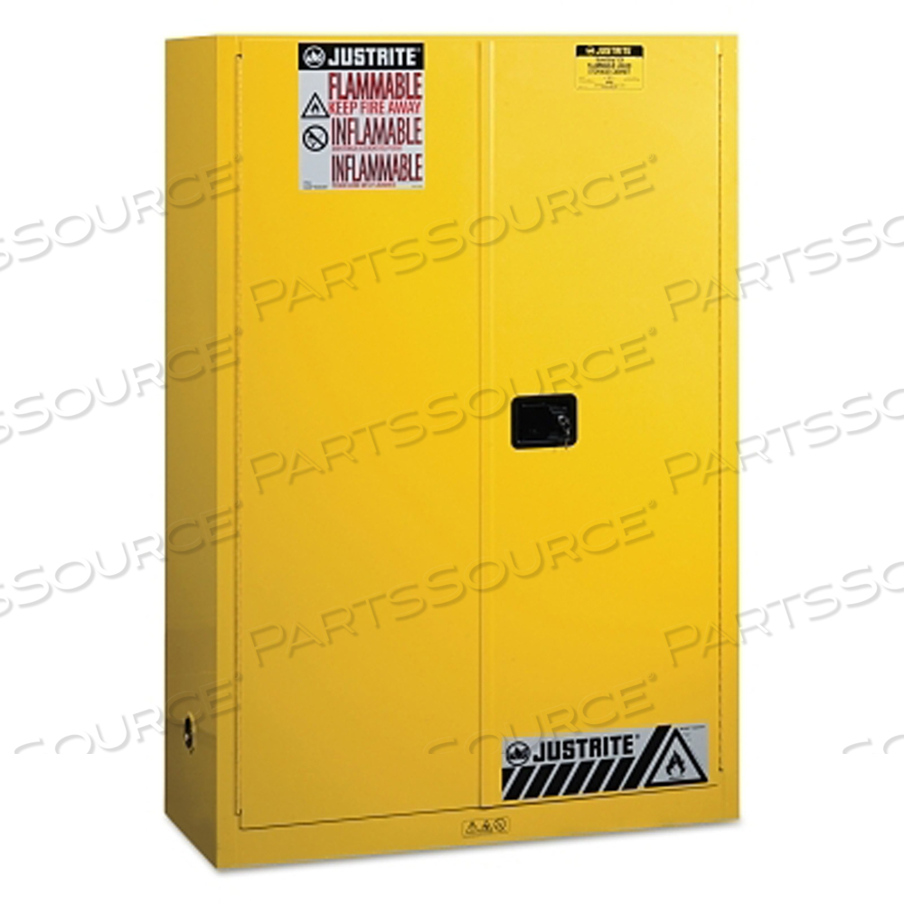 E4576 FLAMMABLE SAFETY CABINET 45 GAL. YELLOW by Justrite E4576 FLAMMABLE SAFETY CABINET 45 GAL. YELLOW by Justrite