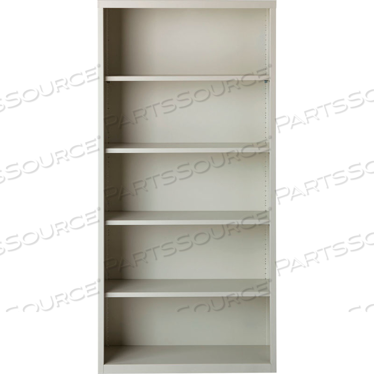 5 SHELF BOOKCASE 34-1/2"W X 13"D X 72"H, GRAY by Hirsh 5 SHELF BOOKCASE 34-1/2"W X 13"D X 72"H, GRAY by Hirsh