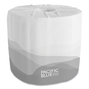 PACIFIC BLUE BASIC BATHROOM TISSUE, SEPTIC SAFE, 2-PLY, WHITE, 550 SHEETS/ROLL, 80 ROLLS/CARTON by Georgia-Pacific