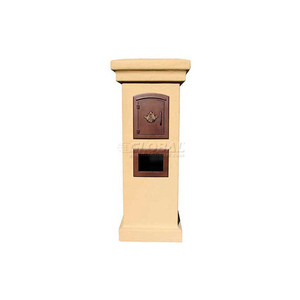 MANCHESTER NON-LOCKING STUCCO COLUMN MAILBOX IN BURNT TUSCAN COLOR, (COLUMN ONLY) by Qualarc