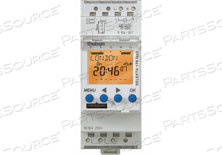 ELECTR TIMER DIN RAIL ASTRO 24HR/7D by Theben