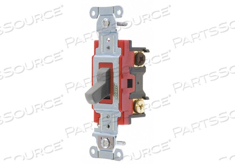 WALL SWITCH, TOGGLE SWITCH, 3-WAY, GRAY, 20 A, SCREW TERMINALS by Hubbell Power Systems WALL SWITCH, TOGGLE SWITCH, 3-WAY, GRAY, 20 A, SCREW TERMINALS by Hubbell Power Systems
