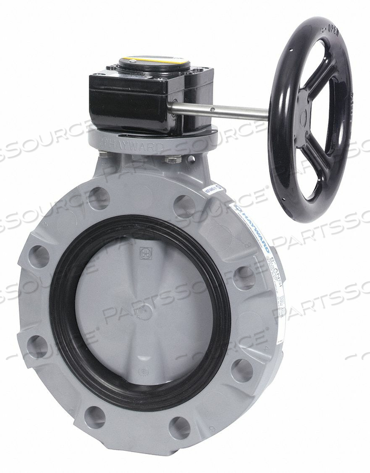 BUTTERFLY VALVE CPVC FPM 10IN GEAR LUG by Hayward