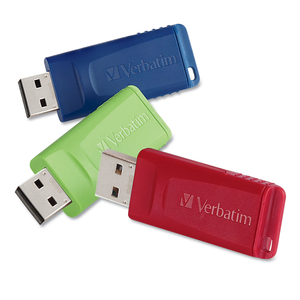 STORE 'N' GO USB FLASH DRIVE, 16 GB, ASSORTED COLORS, 3/PACK by Verbatim