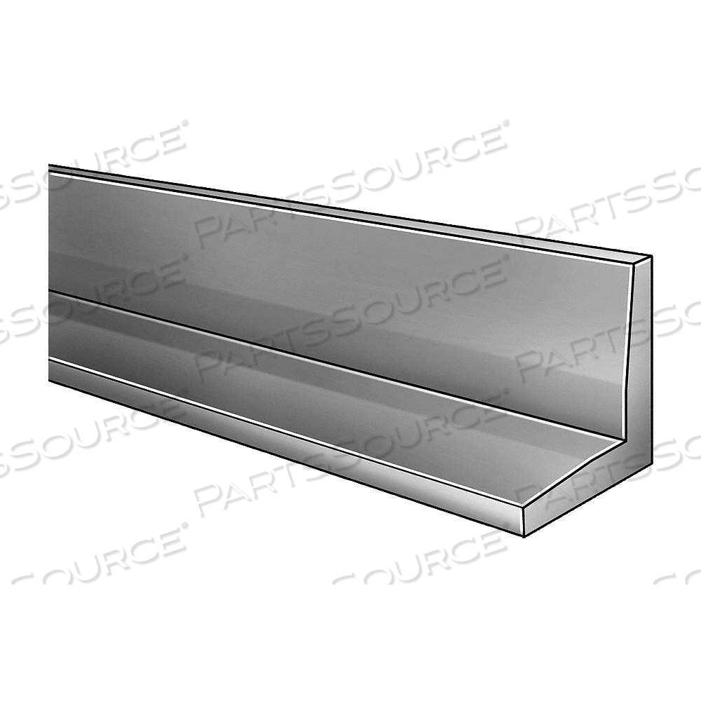 90 DEGREE ALUMINUM ANGLE STOCK 6061, 6061, 1 1/4 IN OUTSIDE LEG LG, 1/8 IN LEG THICK, MILL, T6 by Approved Vendor