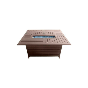 FIRE PIT PROPANE 42000 BTU RECTANGLE SLATTED ALUMINUM BRONZE/STAINLESS STEEL by Hiland