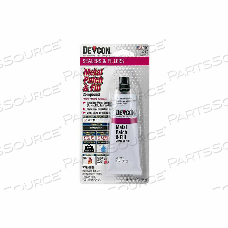 METAL PATCH & FILL, 3 OZ. TUBE by Devcon METAL PATCH & FILL, 3 OZ. TUBE by Devcon