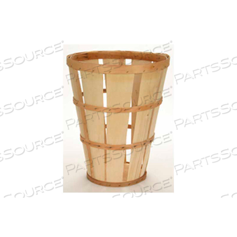 1 BUSHEL HAMPER WOOD BASKET WITH TWO BANDS 6 PC - WHITE STAIN 