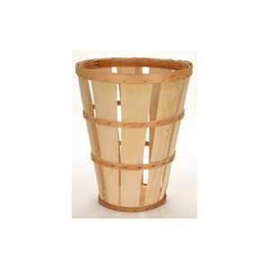 1 BUSHEL HAMPER WOOD BASKET WITH TWO BANDS 6 PC - WHITE STAIN by Texas Basket Co.