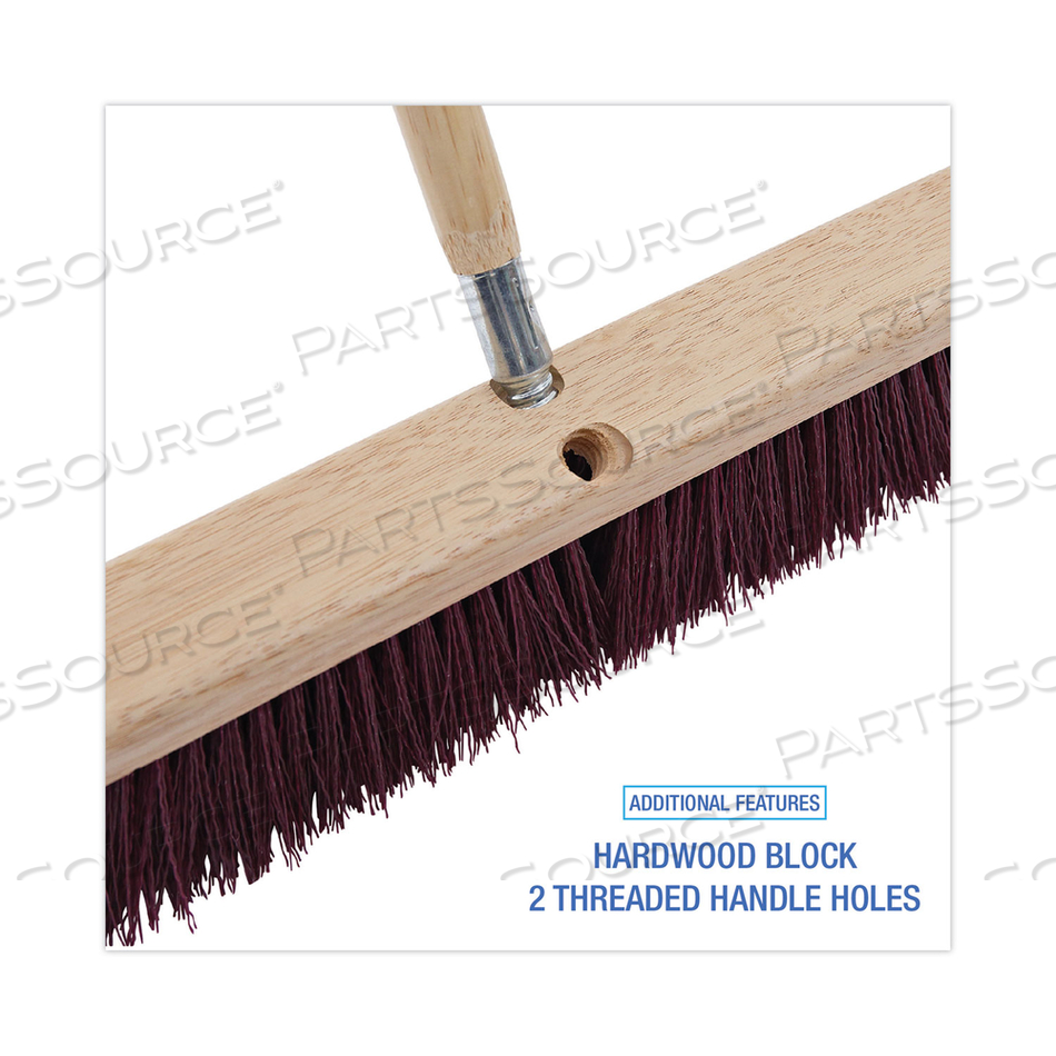 FLOOR BRUSH HEAD, 3" MAROON HEAVY-DUTY POLYPROPYLENE BRISTLES, 18" BRUSH by Boardwalk FLOOR BRUSH HEAD, 3" MAROON HEAVY-DUTY POLYPROPYLENE BRISTLES, 18" BRUSH by Boardwalk