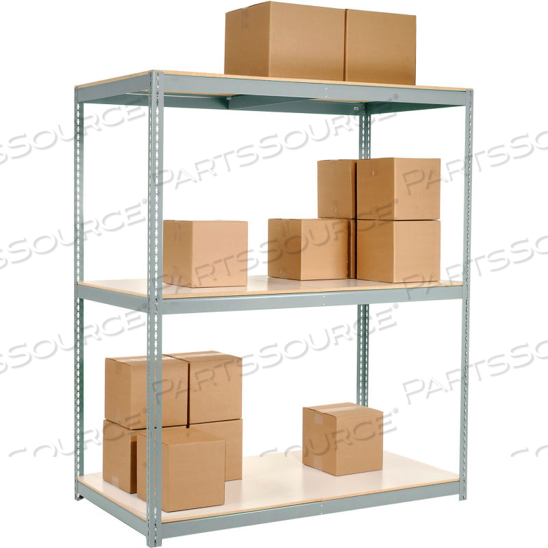 WIDE SPAN RACK 48X48X84 3 SHELVES DECK 1200 LB. CAP PER LEVEL GRAY 