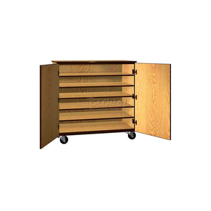 TOTE TRAY MOBILE WOOD CABINET, SOLID DOOR, 48"W X 22-1/4"D X 48"H, NATURAL OAK/BROWN by Ironwood Manufacturing Inc