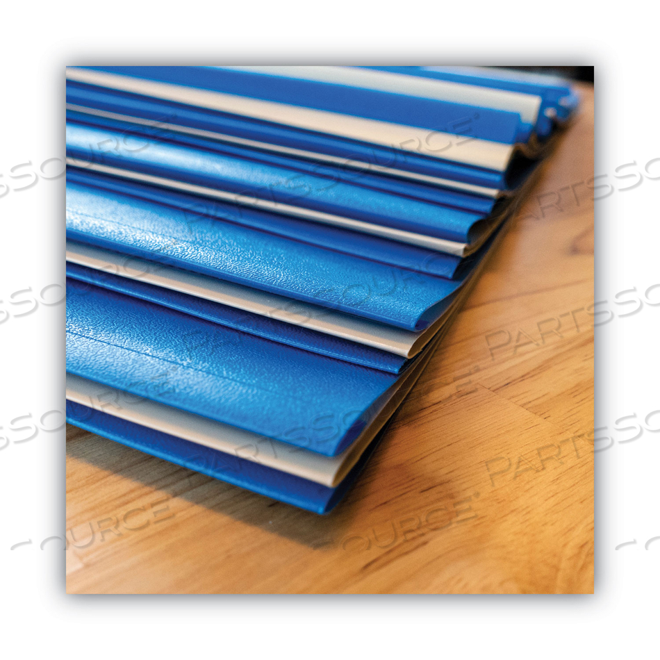 SIX-SECTION POLY CLASSIFICATION FOLDERS, 2" EXPANSION, 2 DIVIDERS, 6 FASTENERS, LETTER SIZE, BLUE EXTERIOR by Smead