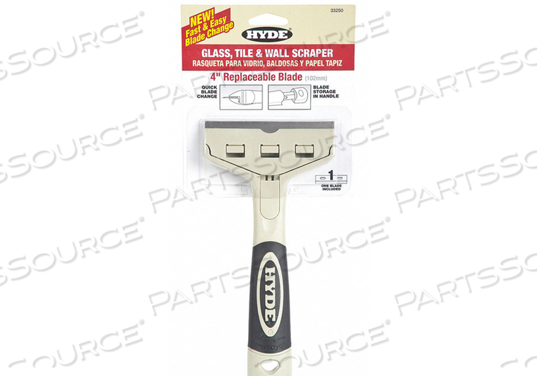 GLASS SCRAPER STIFF 4 CARBON STEEL by Hyde