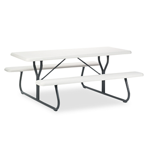 INDESTRUCTABLE CLASSIC PICNIC TABLE, 72W X 30D X 29H, PLATINUM/GRAY by Iceberg Enterprises