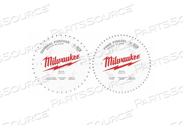 CIRCULAR SAW BLADE BLADE DIA 10 IN. PK2 by Milwaukee Electric Tools CIRCULAR SAW BLADE BLADE DIA 10 IN. PK2 by Milwaukee Electric Tools