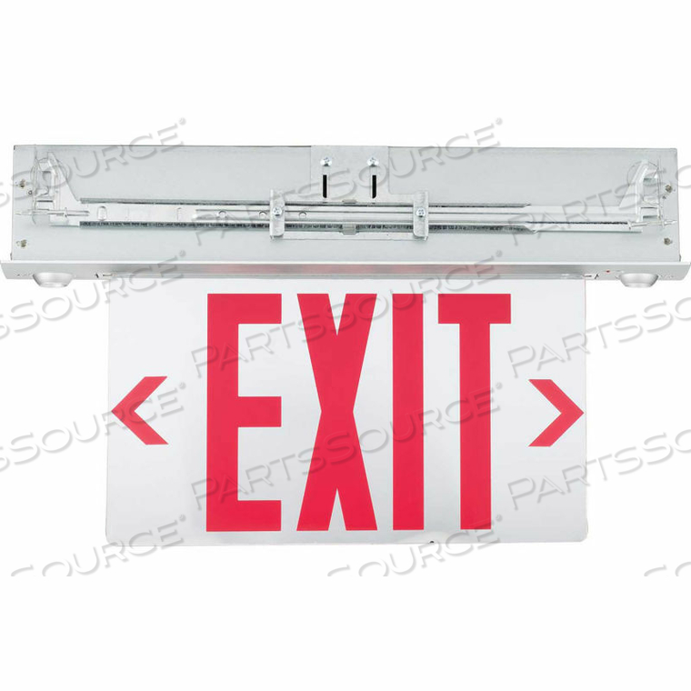 LED EDGE-LIT COMBO EXIT/EMERGENCY UNIT, NIMH BATTERY, RED LEDS, RECESSED MT, DOUBLE FACE by Hubbell Power Systems LED EDGE-LIT COMBO EXIT/EMERGENCY UNIT, NIMH BATTERY, RED LEDS, RECESSED MT, DOUBLE FACE by Hubbell Power Systems