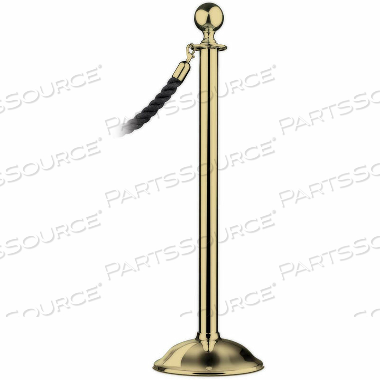 TENSATOR POST ROPE SAFETY CROWD CONTROL QUEUE STANCHION TRADITIONAL SPHERE, SATIN BRASS 