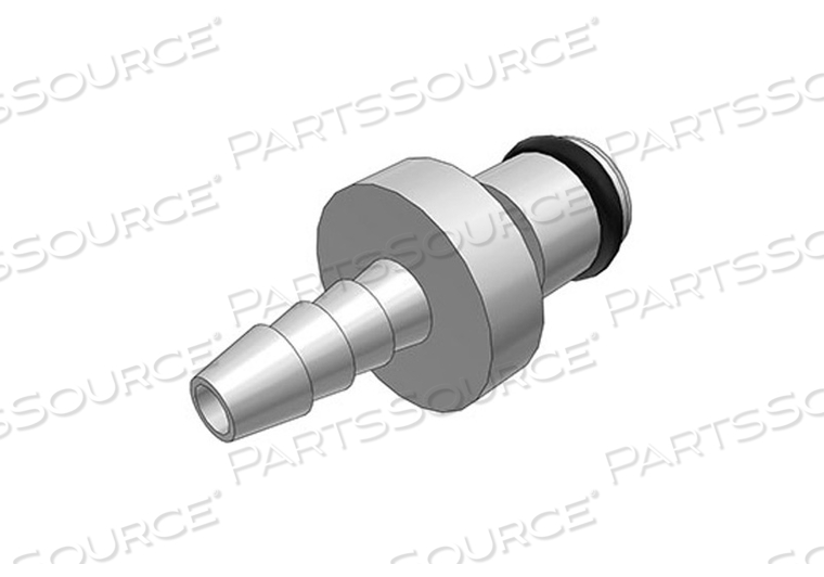 NON-VALVED IN-LINE COUPLING INSERT, 1/8 IN DIA, BRASS, CHROME PLATED, HOSE BARB, 250 PSI VACUUM, -40 TO 180 DEG F, FREE FLOATING MOUNT by Colder Products Company