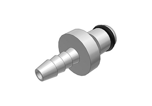 NON-VALVED IN-LINE COUPLING INSERT, 1/8 IN DIA, BRASS, CHROME PLATED, HOSE BARB, 250 PSI VACUUM, -40 TO 180 DEG F, FREE FLOATING MOUNT by Colder Products Company