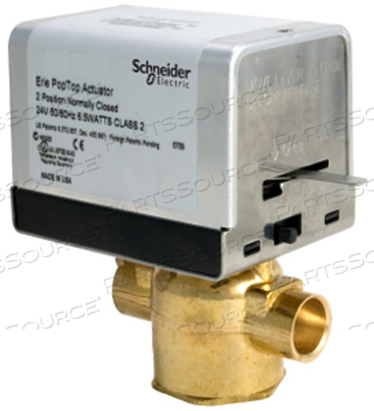 24V 1" SWEAT N.C. 2 WAY ZONE VALVE W/AUX. SWITCH TERMINAL BLOCK CONNECTION 7.0CV by Erie Supply 24V 1" SWEAT N.C. 2 WAY ZONE VALVE W/AUX. SWITCH TERMINAL BLOCK CONNECTION 7.0CV by Erie Supply