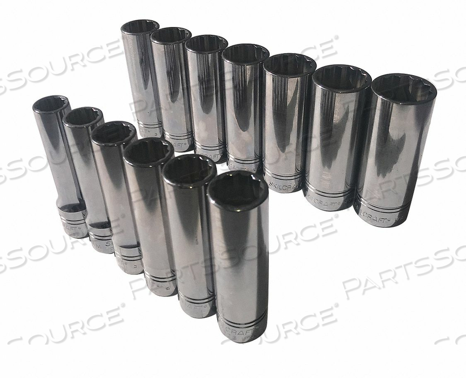 SOCKET SET 13 PCS. 1/2 DRIVE SZ METRIC by Ability One SOCKET SET 13 PCS. 1/2 DRIVE SZ METRIC by Ability One