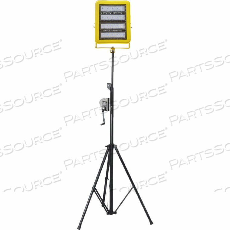 SINGLE HEAD LED WORK LIGHT W/8-12' TRIPOD, 200W HEAD, 30000 LUMENS 
