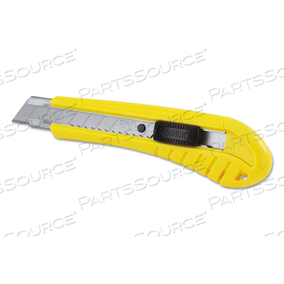 STANDARD SNAP-OFF KNIFE, 18 MM BLADE, 6.75" PLASTIC HANDLE, YELLOW by Stanley